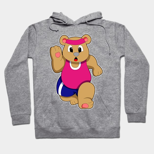 Bear at Fitness - Jogging with Headband Hoodie by Markus Schnabel